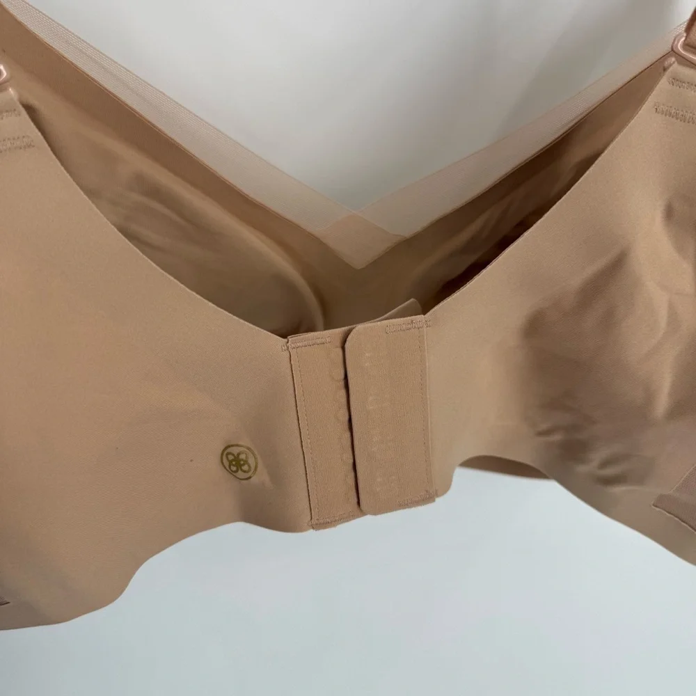 Honeylove Wireless Bra Size 1X (40 C/D) Beige Adjustable Nylon Back Closure